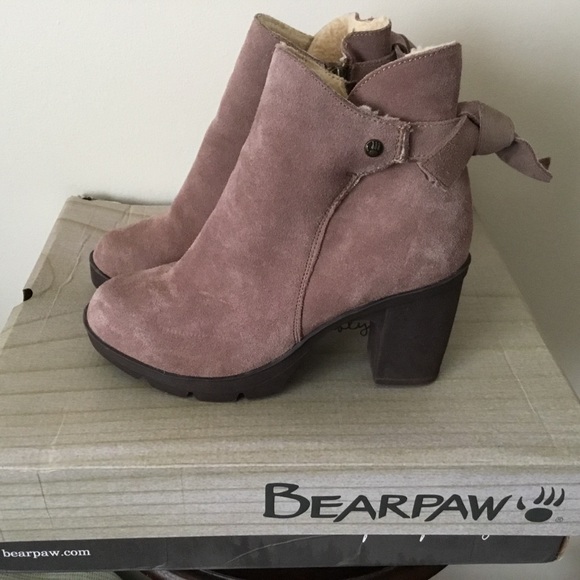 Bearpaw sherpa-lined waterproofed winter suede leather boots, sz 7 1/2 - Picture 5 of 10